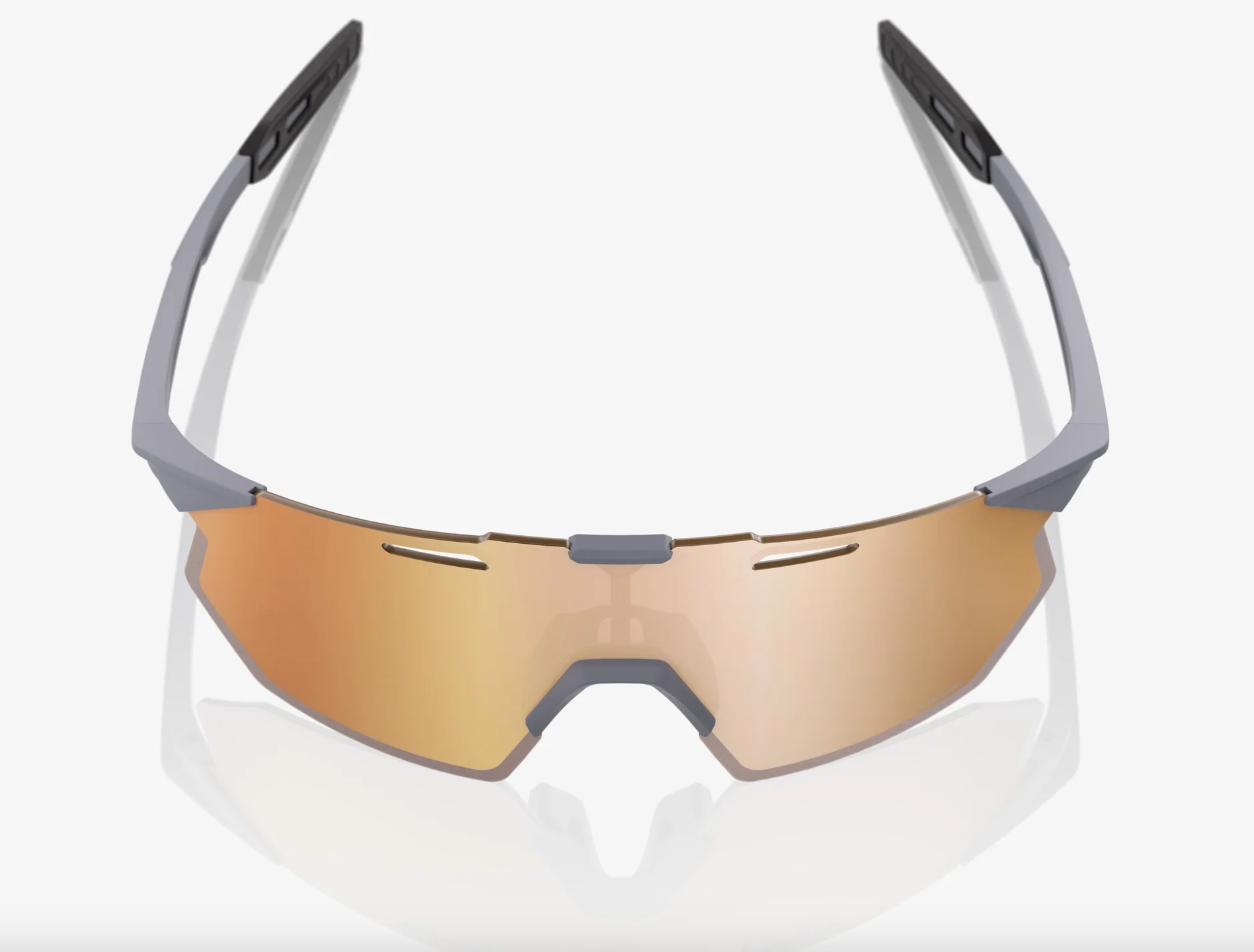 100% Hypercraft SQ Soft Tact Grey Sunglasses with HiPER Copper Mirror Lens – UV400 cycling eyewear with high-contrast optics