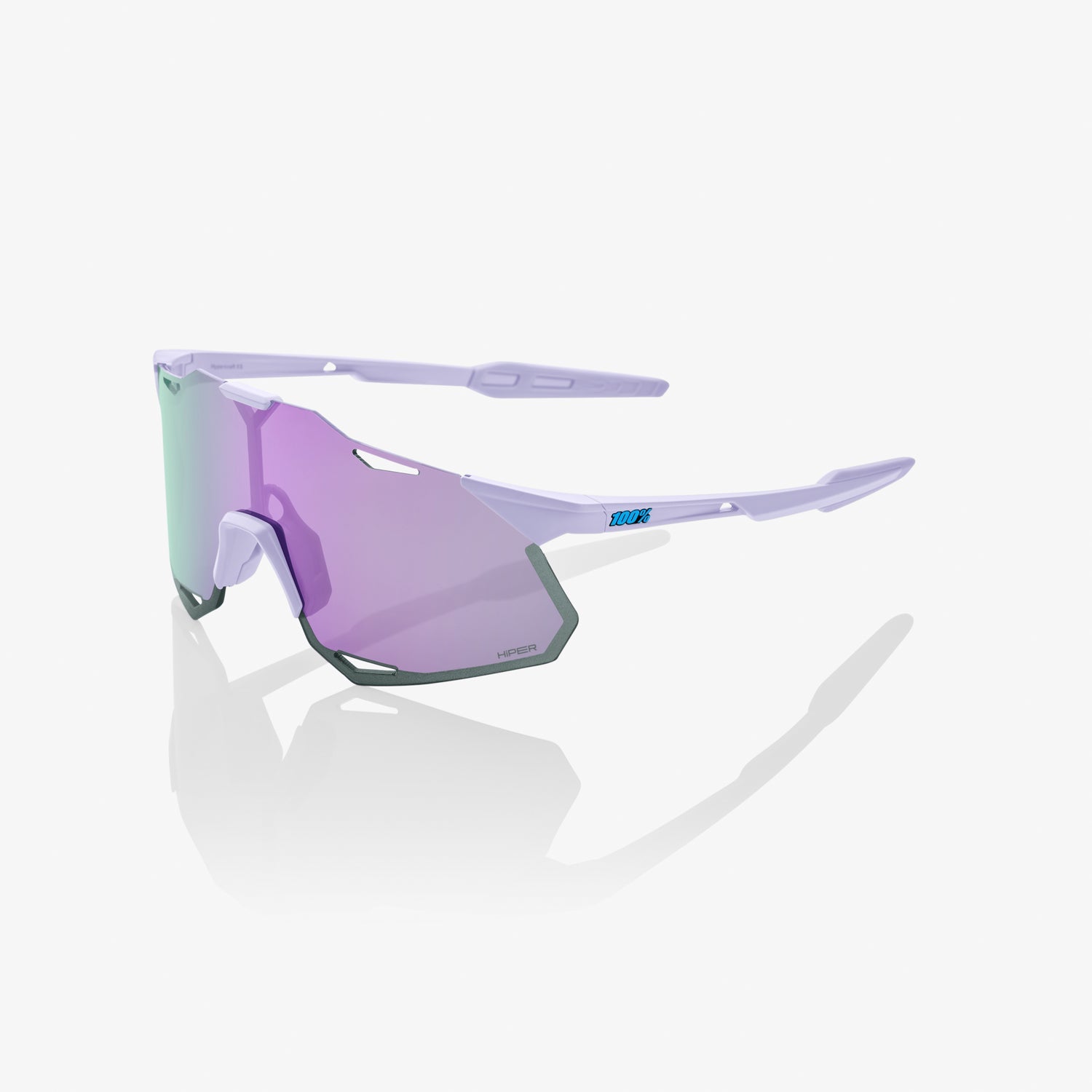 100% Hypercraft XS Soft Tact Lavender Sunglasses with HiPER Lavender Mirror Lens providing UV protection and clear optical performance