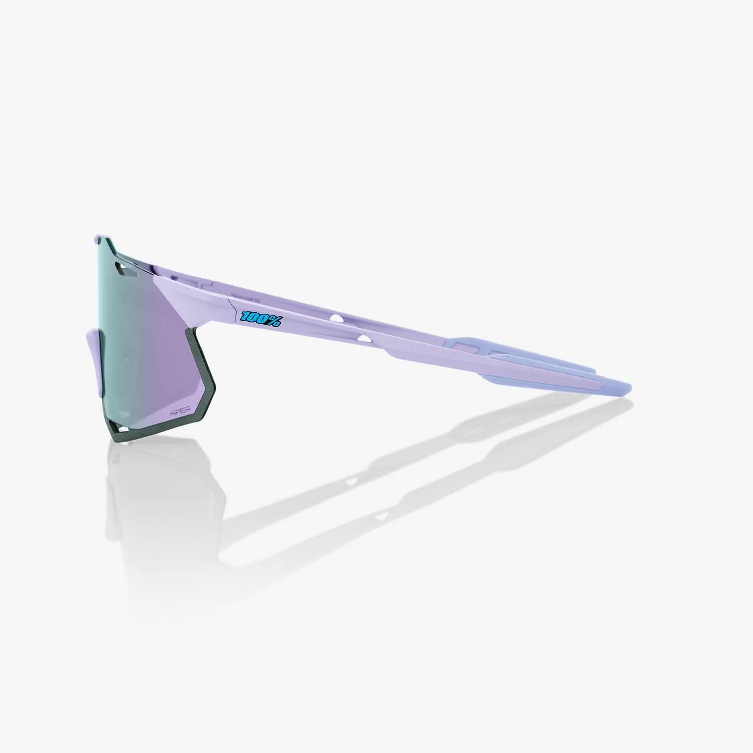 100% Hypercraft XS Soft Tact Lavender Sunglasses with HiPER Lavender Mirror Lens providing UV protection and clear optical performance