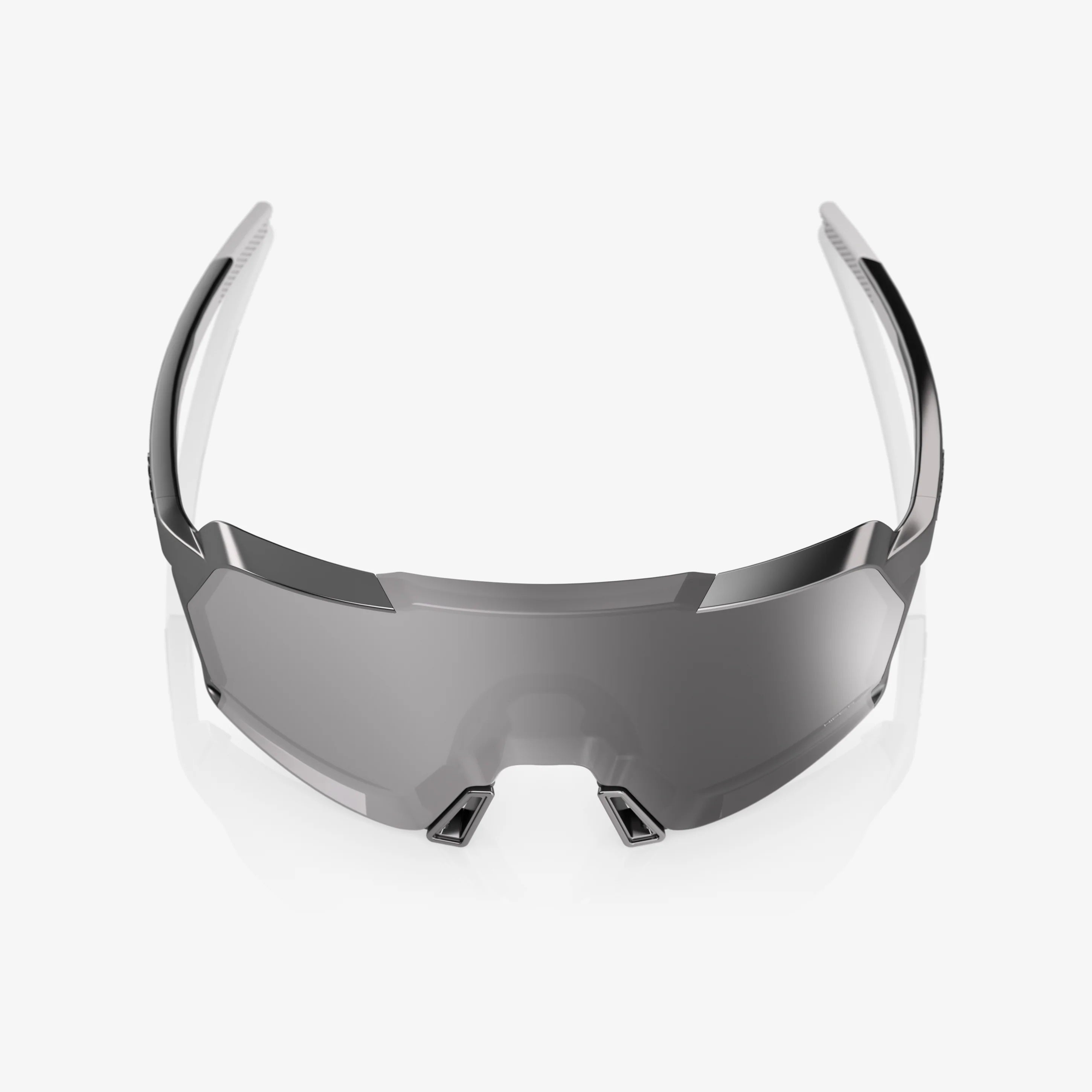 100% Korbin Sunglasses Gloss Black Chrome HiPER Silver Mirror Lens cycling eyewear