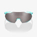 100% Racetrap 3.0 Polished Translucent Mint Sunglasses, Hiper Silver Mirror Lens
