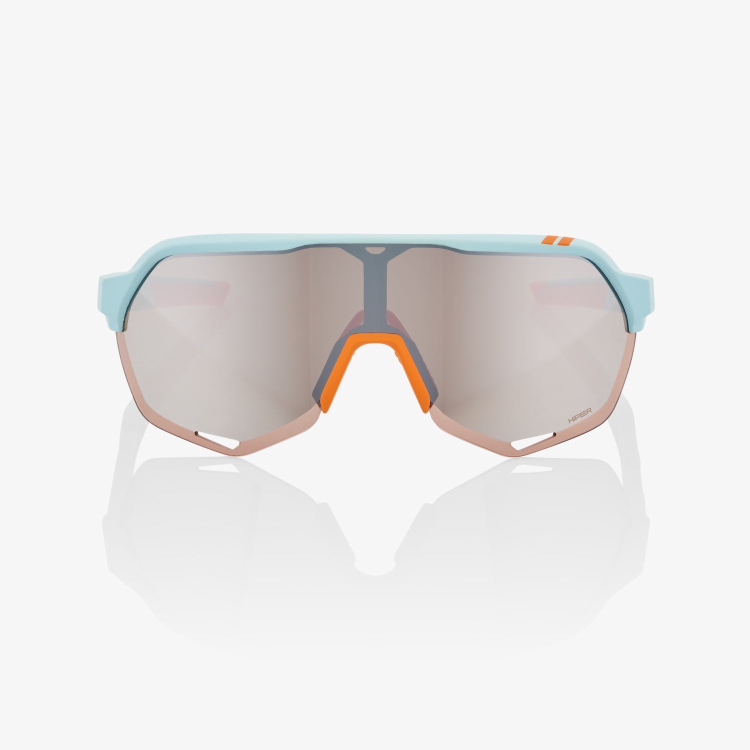 100% S2 Soft Tact Two Tone Sunglasses with Silver Mirror Lens offering UV protection and clear vision for cycling performance