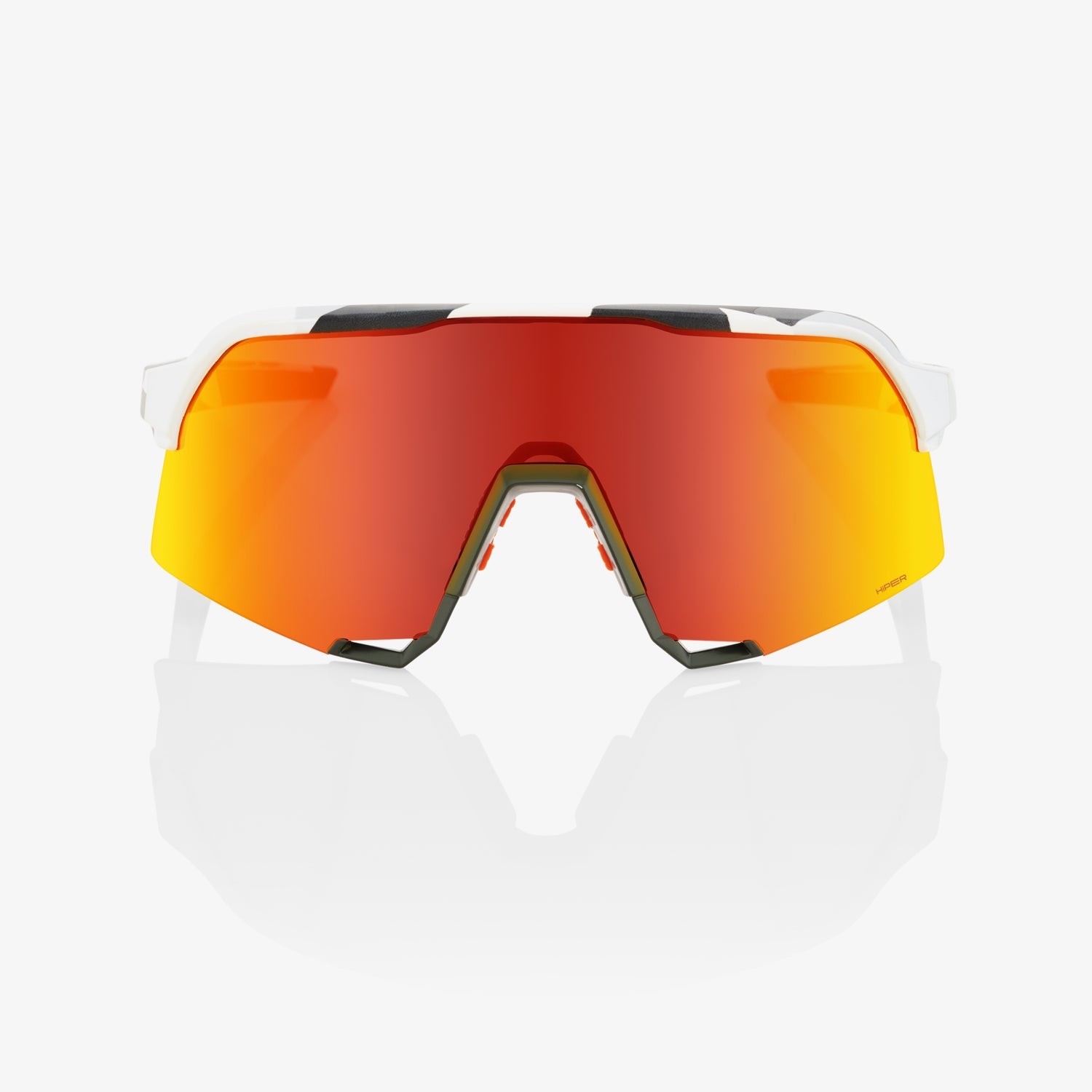 100% S3 Soft Tact Grey Camo Sunglasses with Red Multilayer Mirror Lens providing UV protection and high-clarity vision