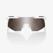 100% Speedcraft Matte White Cycling Sunglasses, Hiper Silver Mirror
