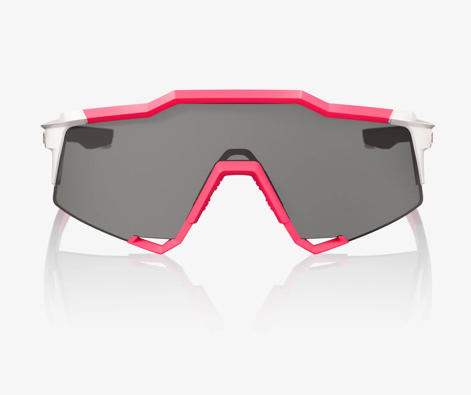 100% Speedcraft Puddy Pink White sunglasses with smoke lens for professional cycling performance