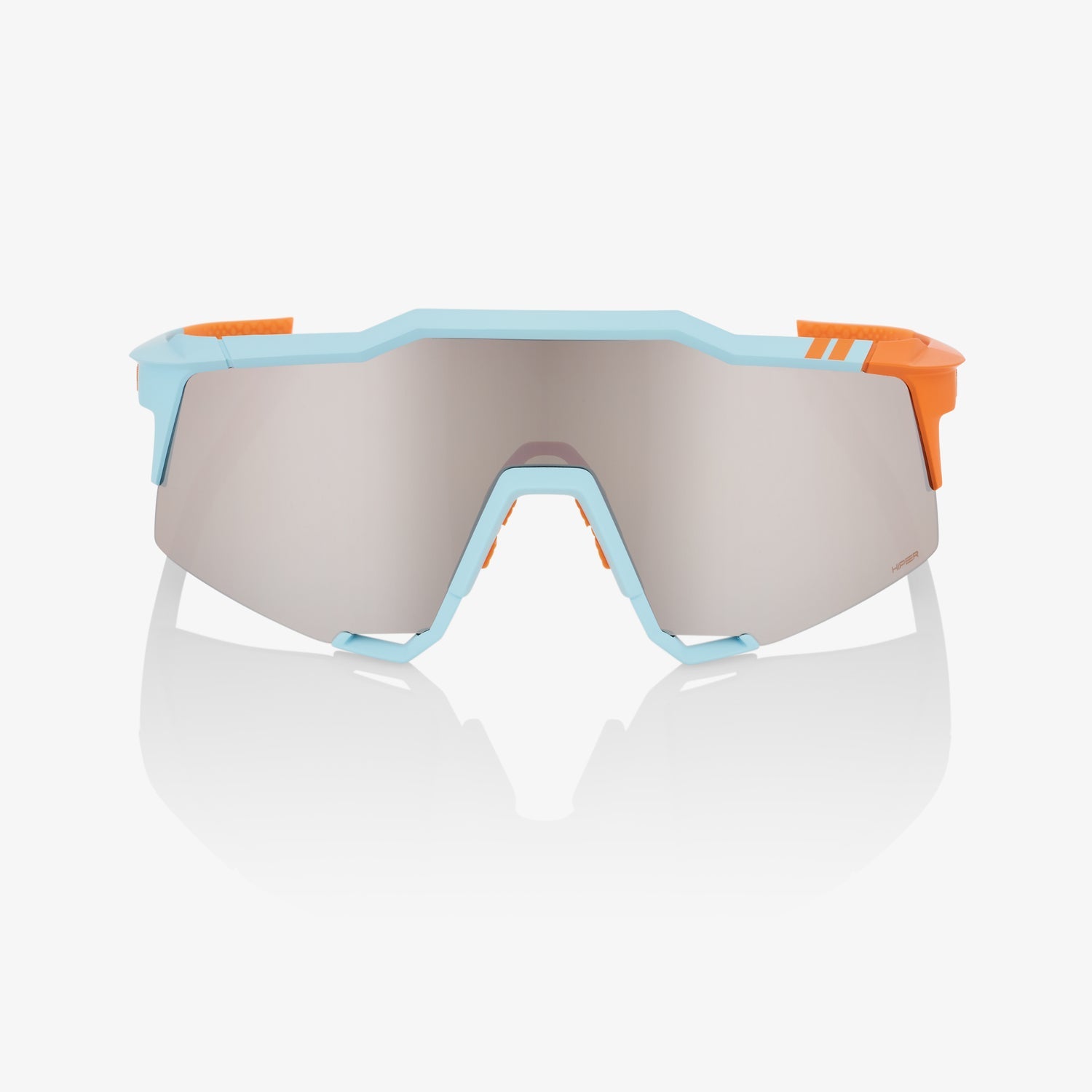 100% Speedcraft Soft Tact Two Tone Sunglasses with Silver Mirror Lens providing UV protection and sharp vision for cycling performance