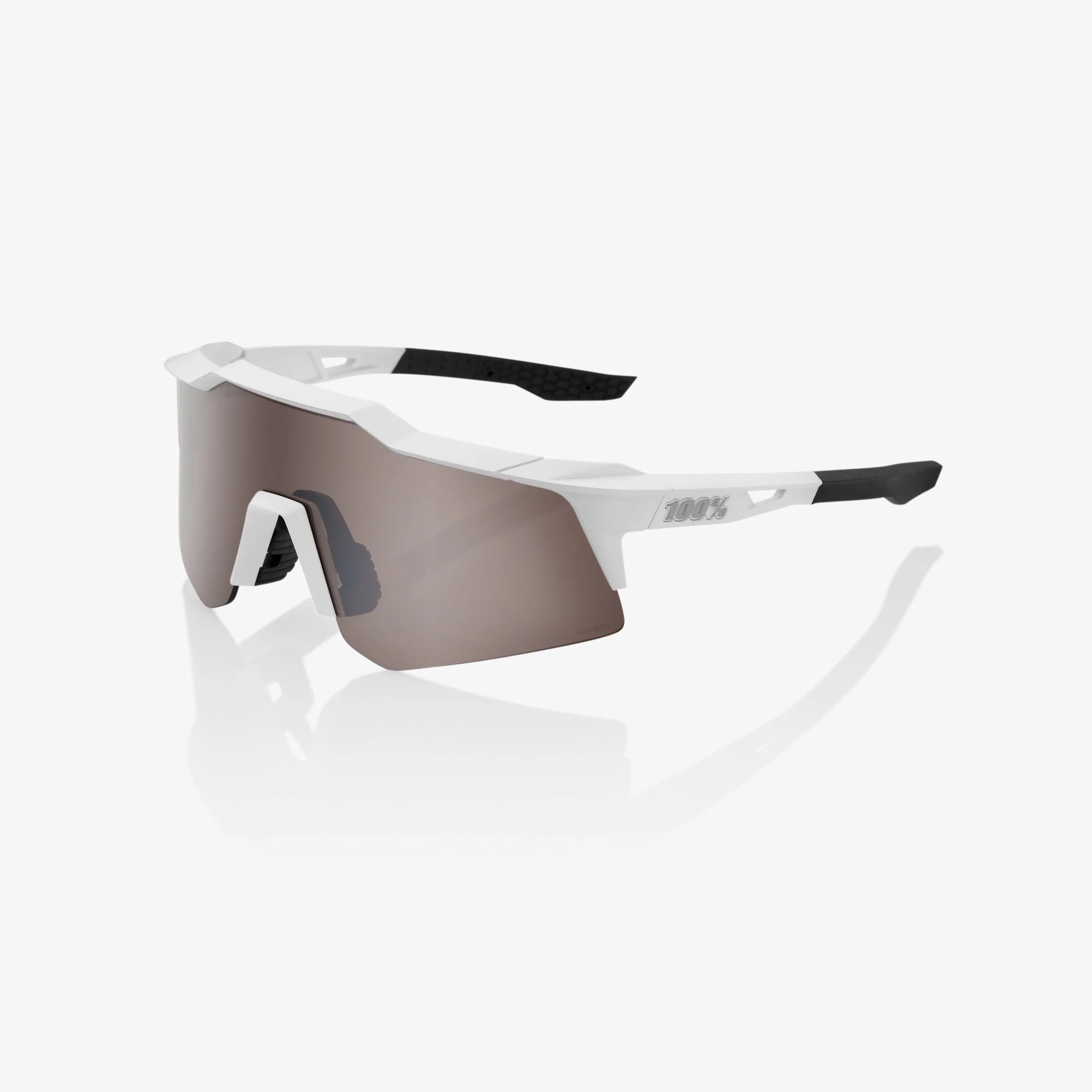 100% Speedcraft XS Matte White Sunglasses HiPER Silver Mirror Lens cycling eyewear
