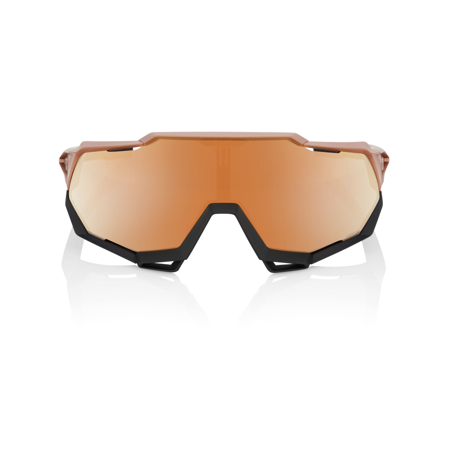 100% Speedtrap Matte Copper Chromium Black Sunglasses with HiPER Copper Mirror Lens providing UV protection and high-clarity performance