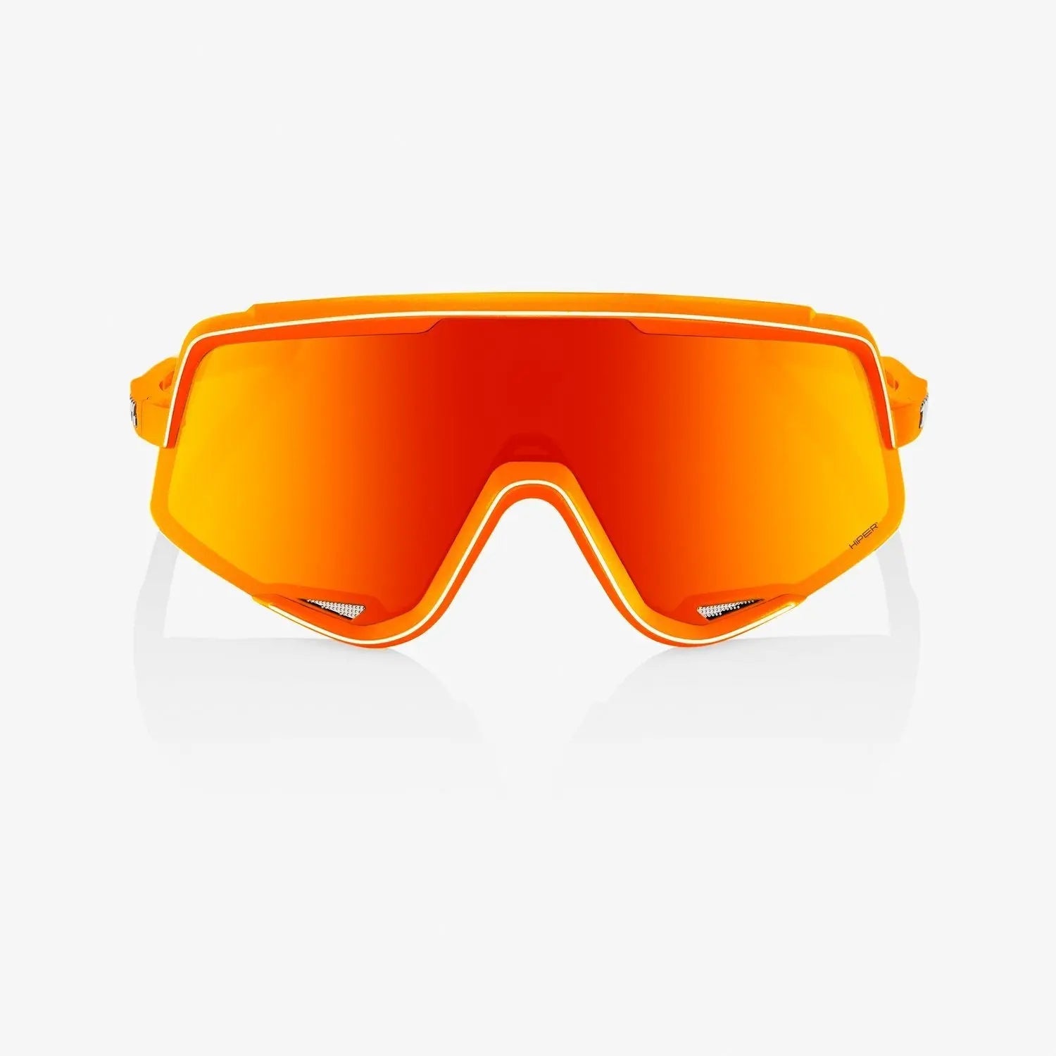 100% GLENDALE Neon Orange sunglasses with Red Multilayer Mirror and Clear lenses for cycling