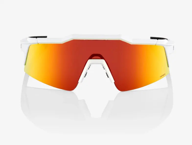 100% Speedcraft SL Soft Tact Off White cycling sunglasses with red multilayer lens high performance cycling eyewear
