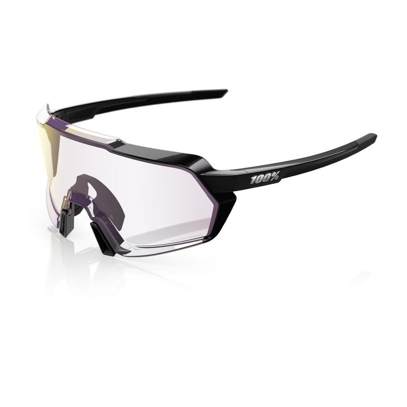 100% Korbin Gloss Black, Photochromic Purple Mirror Lens