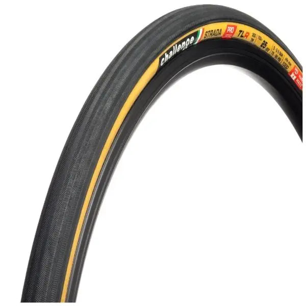 Challenge Strada Pro TLR clincher tire 700c tubeless ready handmade road bike tire with high TPI casing and superior grip