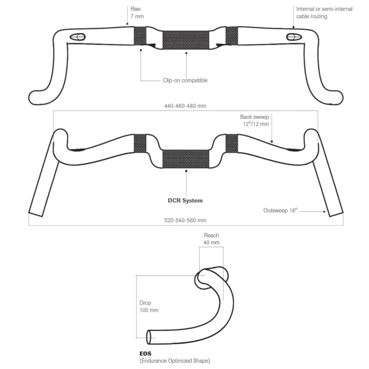 Deda Elementi Gera 31.7mm carbon gravel handlebar for adventure bikes