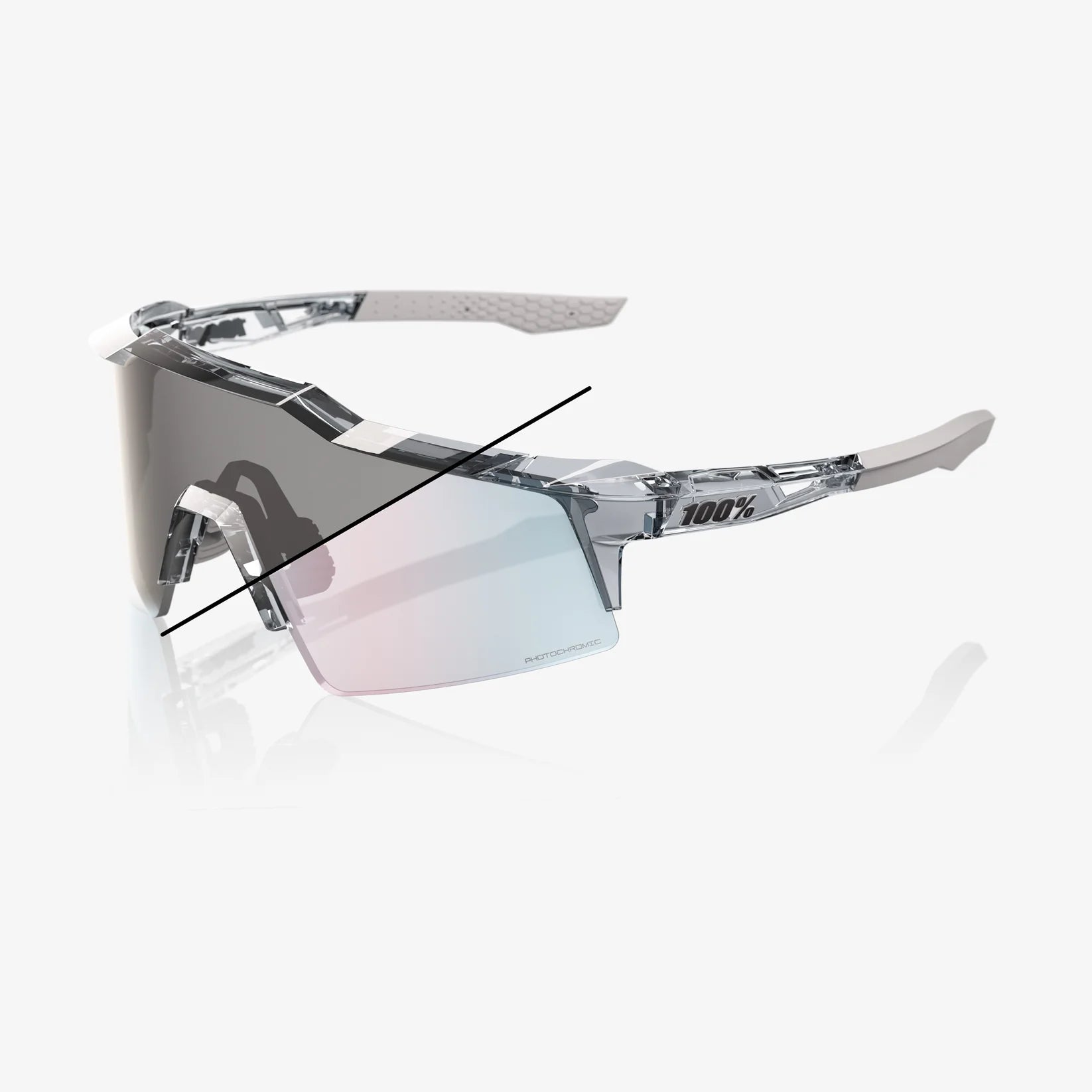 100% Speedcraft SL Polished Translucent Grey, Rose Gold Photochromic Mirror