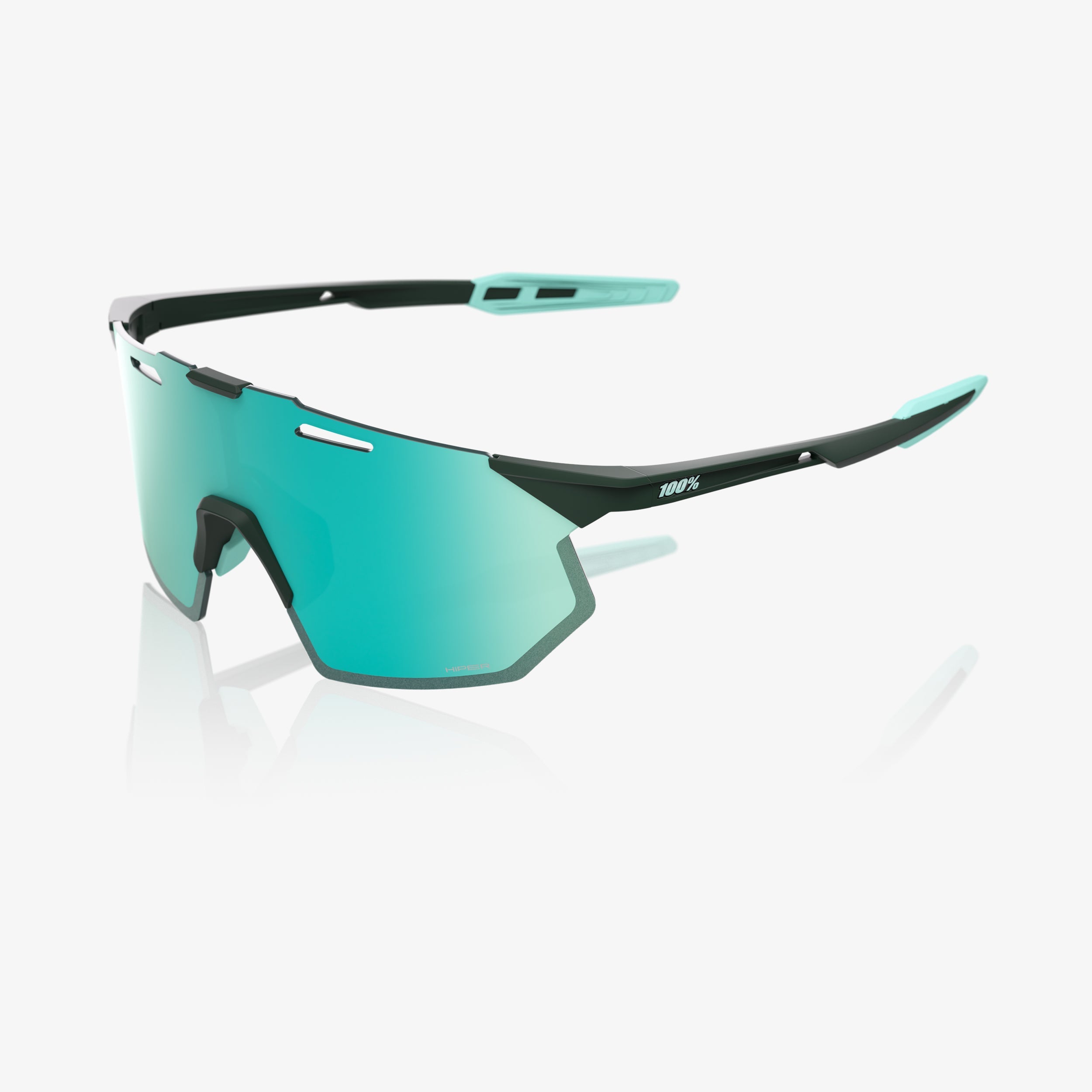 “100% Hypercraft SQ cycling sunglasses with HiPER Mint mirror lens – ultra-light performance eyewear”