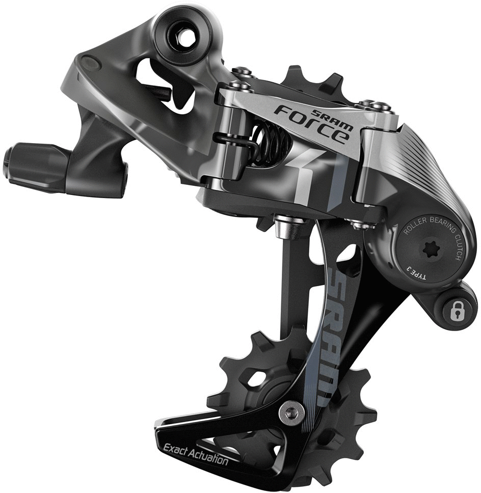 SRAM Force 1 Type 3.0 rear derailleur 1x11 speed clutch system for gravel and cyclocross bikes