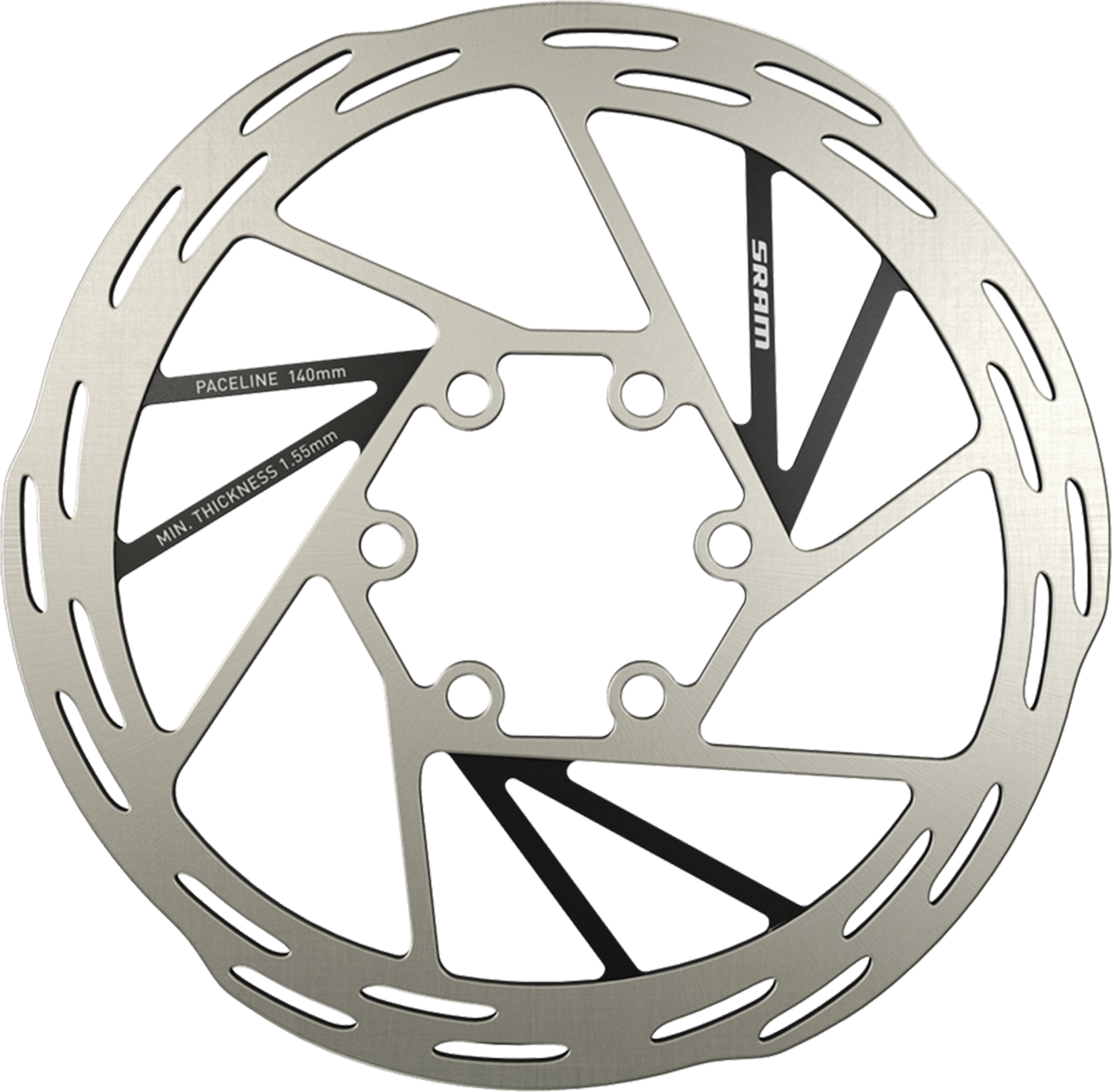 SRAM Paceline 6-Bolt disc brake rotor quiet smooth braking performance for road and gravel bikes