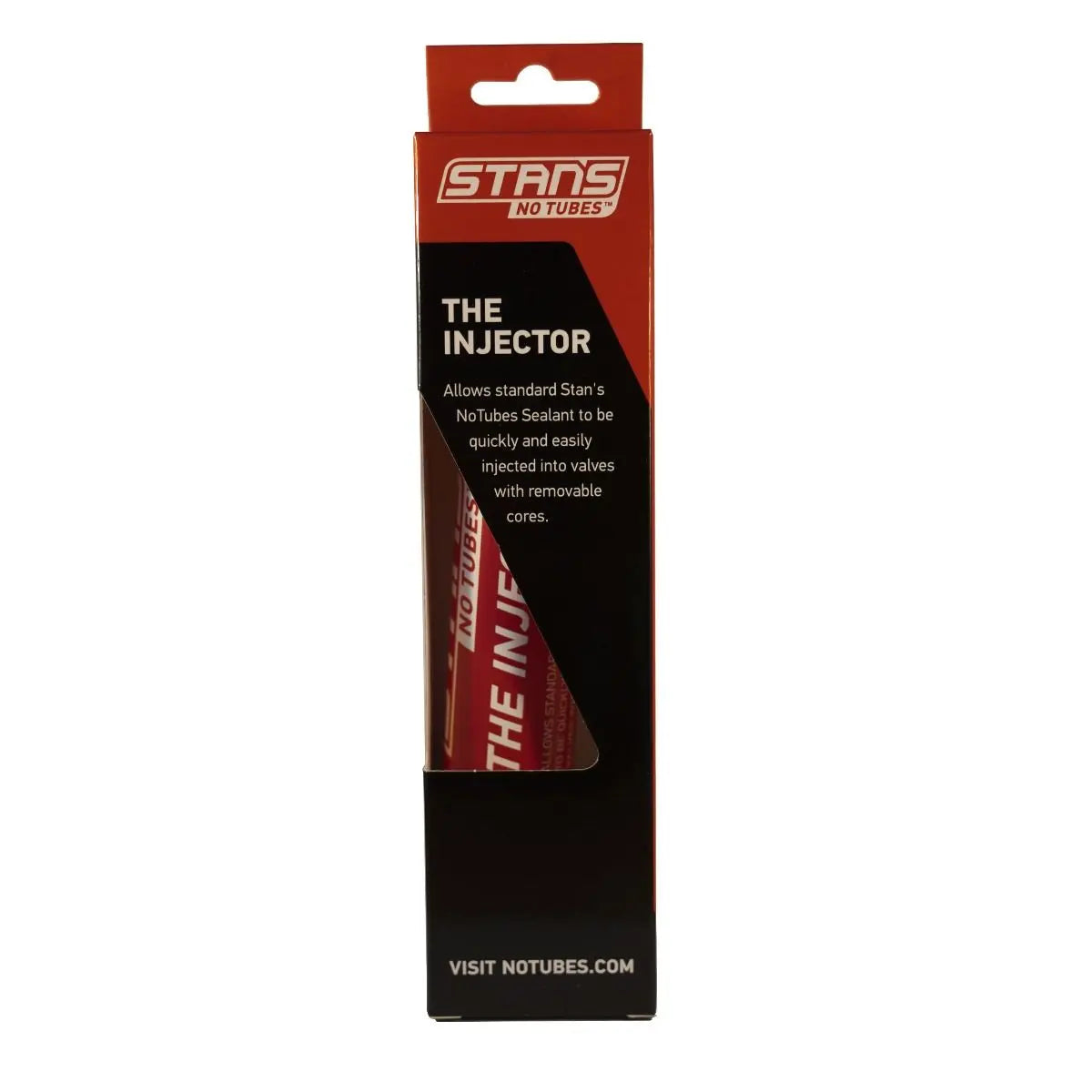 Stan’s NoTubes tire sealant injector tool for tubeless tire installation and maintenance