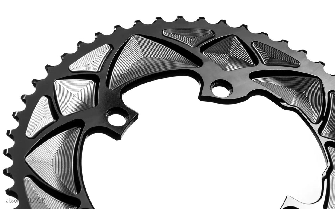 Absolute Black Round 2x Chainring for All Shimano - Options