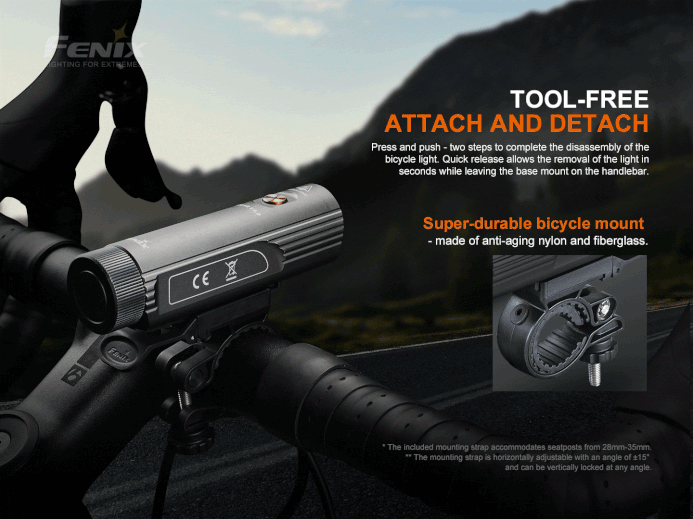 Fenix BC21R V3.0 high-performance USB rechargeable bicycle light durable design for bright and safe night riding