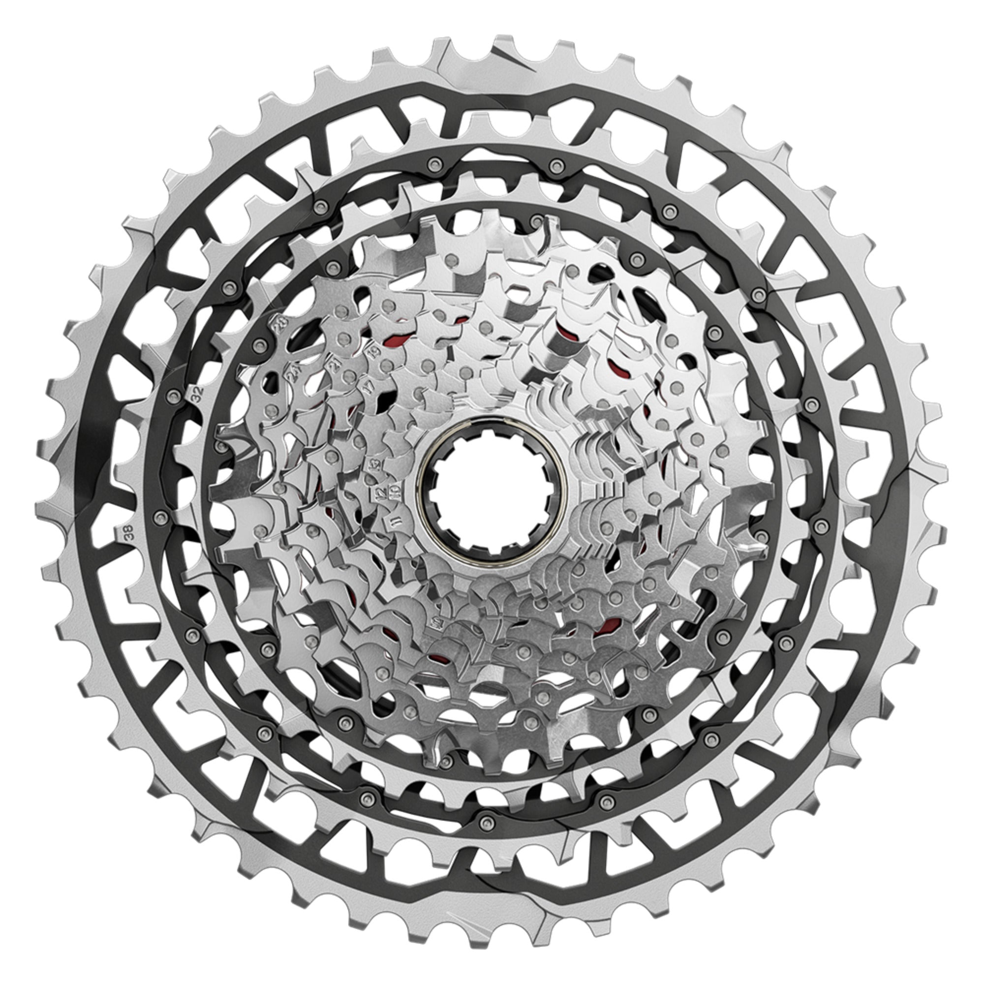 SRAM Force XPLR AXS E1 10-46T 12-Speed Cassette – wide-range lightweight gravel bike cassette for smooth electronic shifting
