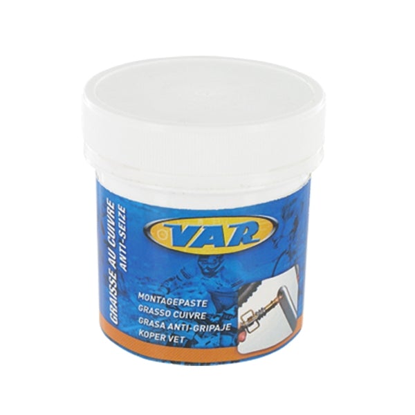 VAR NL-76600 Anti-Seize Copper Grease 100g corrosion-resistant formula preventing seizing on threads pedals and bike components