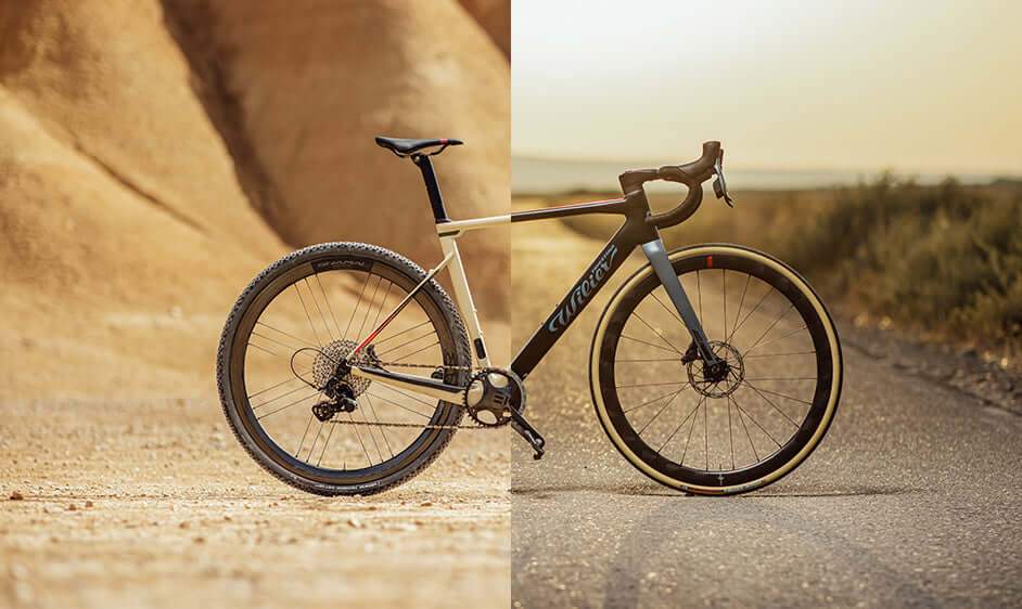 Wilier Rave SLR Frameset displayed, highlighting its high-modulus carbon fiber construction and aerodynamic tube shapes