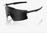 100% Aerocraft matte black sunglasses with black mirror lens for professional cycling performance