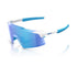100% Aerocraft Sunglasses Matte White frame HiPER Blue Mirror Lens cycling eyewear