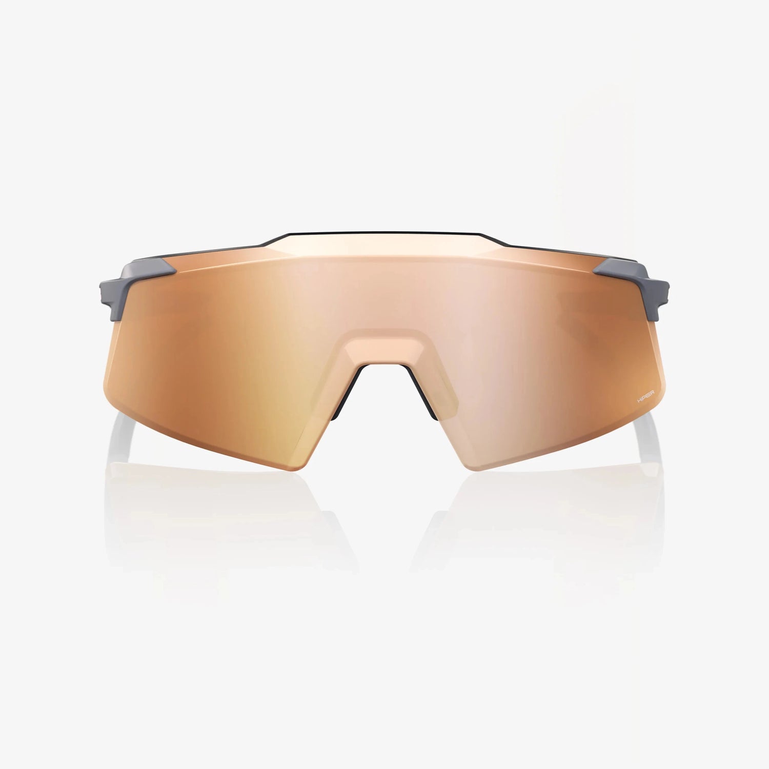 100% Aerocraft soft tact grey sunglasses with HiPER copper mirror lens for cycling and outdoor performance