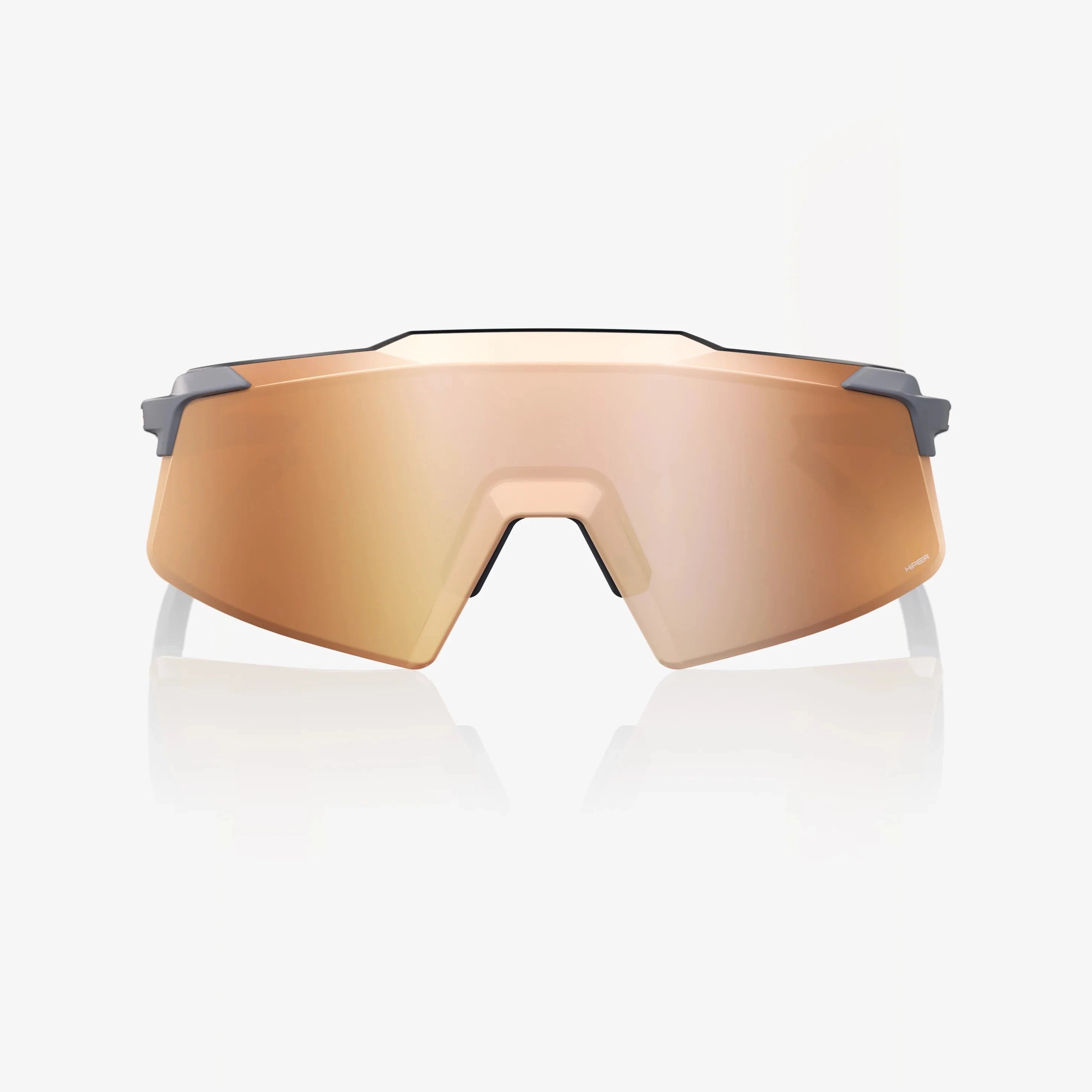 100% Aerocraft soft tact grey sunglasses with HiPER copper mirror lens for cycling and outdoor performance
