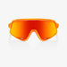 100% GLENDALE Neon Orange Sunglasses, Red Multilayer Mirror + Clear Lens