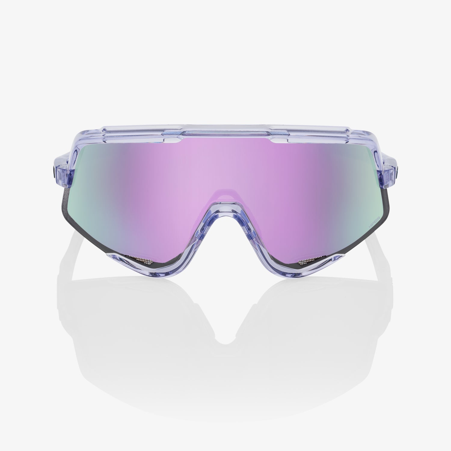 100% Glendale Polished Translucent Lavender Sunglasses with HiPER Lavender Mirror Lens providing UV protection and enhanced optical clarity