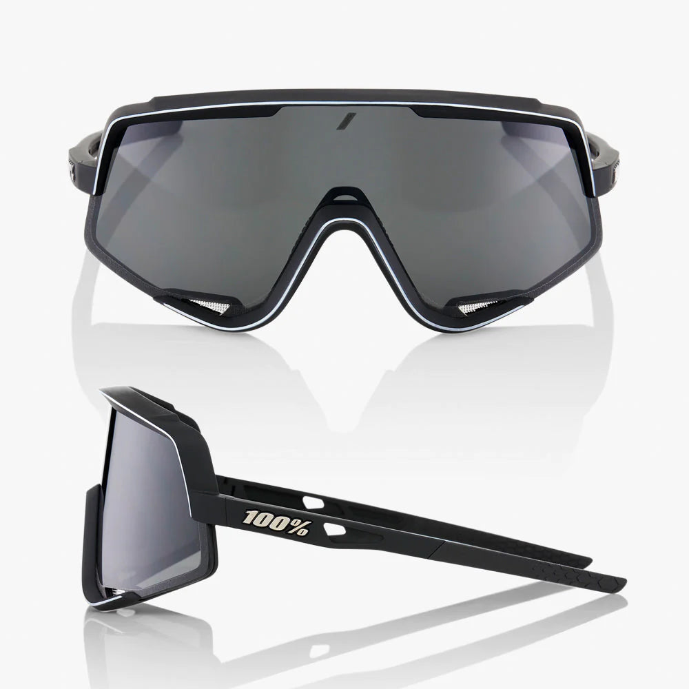 100% Glendale Soft Tact Black Sunglasses Smoke Lens performance cycling eyewear