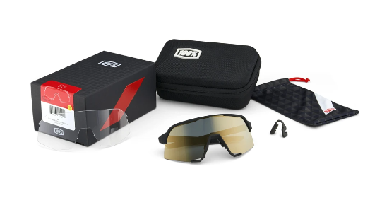 100% Hypercraft Gloss Black Cycling Sunglasses, Photochromic Lens