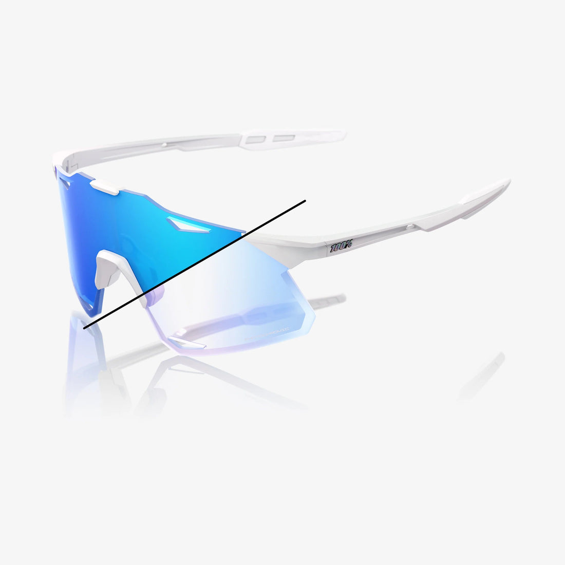100% Hypercraft LE Bastille Blue Mirror Sunglasses Photochromic Lens cycling eyewear