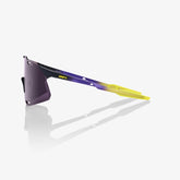 100% Hypercraft Matte Metallic Digital Brights Sunglasses with Dark Purple Lens providing UV protection and clear vision for cycling performance