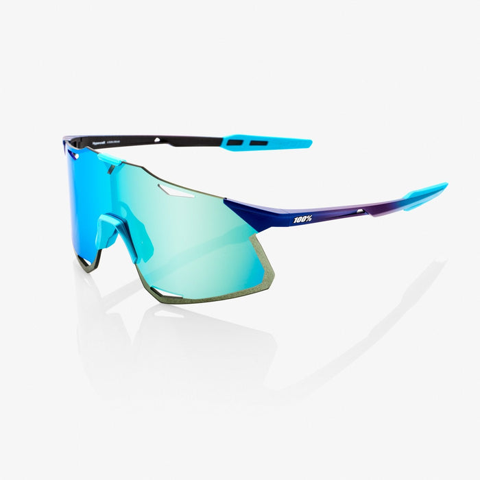 100% Hypercraft Matte Metallic Into the Fade Cycling Sunglasses - Blue Topaz Multilayer Mirror