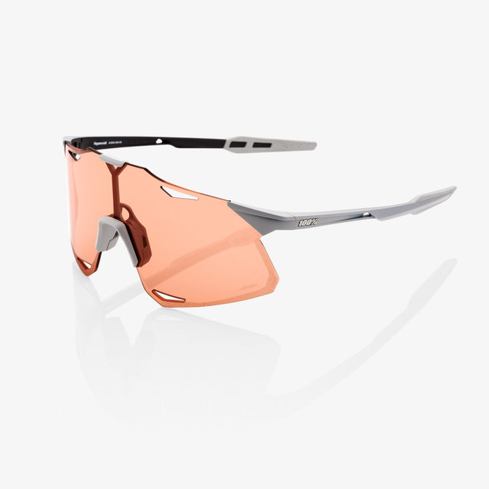 100% Hypercraft Matte Stone Grey Cycling Sunglasses - Coral Lens