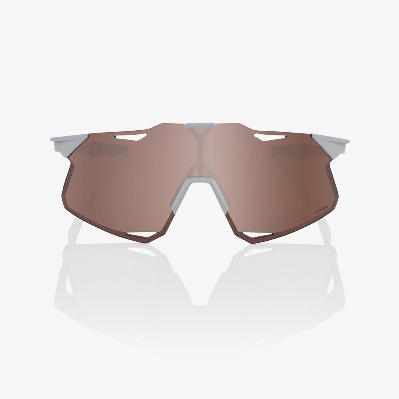 100% Hypercraft Matte Stone Grey Sunglasses with Hiper Crimson Silver Mirror Lens for high-clarity performance and style