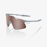 100% Hypercraft Matte Stone Grey Sunglasses with Hiper Crimson Silver Mirror Lens for high-clarity performance and style