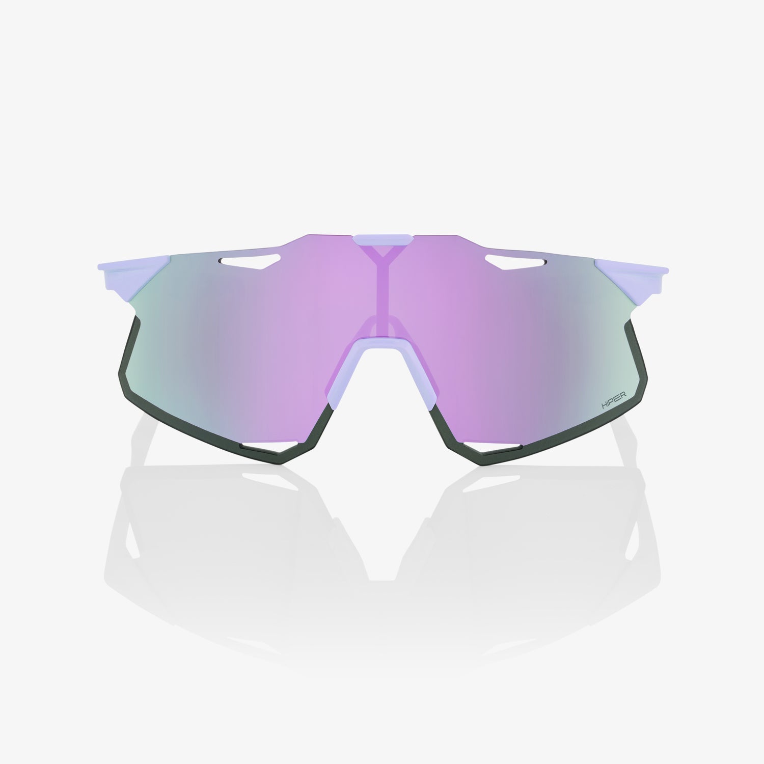 100% Hypercraft Polished Lavender Sunglasses with HiPER Lavender Mirror Lens offering UV protection and clear optical performance