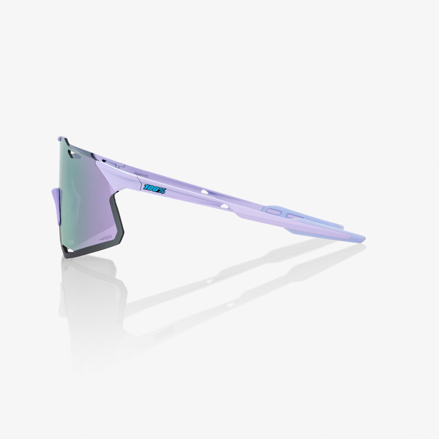 100% Hypercraft Polished Lavender Sunglasses with HiPER Lavender Mirror Lens offering UV protection and clear optical performance