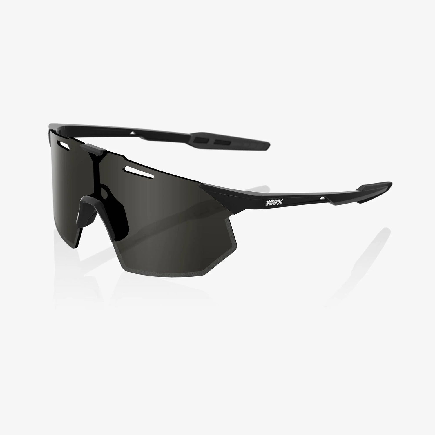 100% Hypercraft SQ Matte Black Sunglasses Smoke Lens lightweight performance cycling eyewear
