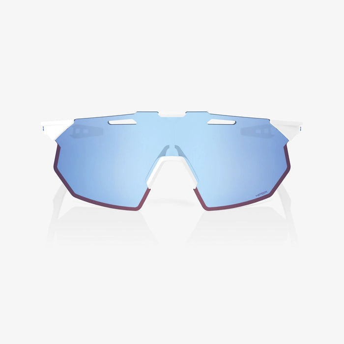 100% Hypercraft SQ Soft Tact White Sunglasses, HiPER Blue Multilayer Lens