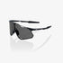 100% Hypercraft XS Matte Black Sunglasses with Smoke Lens providing UV protection clear vision and lightweight cycling performance