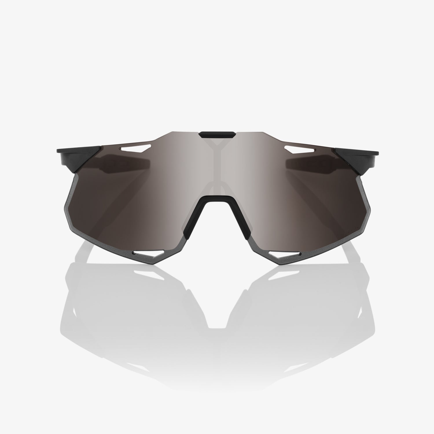100% Hypercraft XS Matte Black Sunglasses with Smoke Lens providing UV protection clear vision and lightweight cycling performance