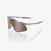 100% Hypercraft XS Matte Stone Grey Sunglasses HiPER Crimson Silver Lens cycling eyewear