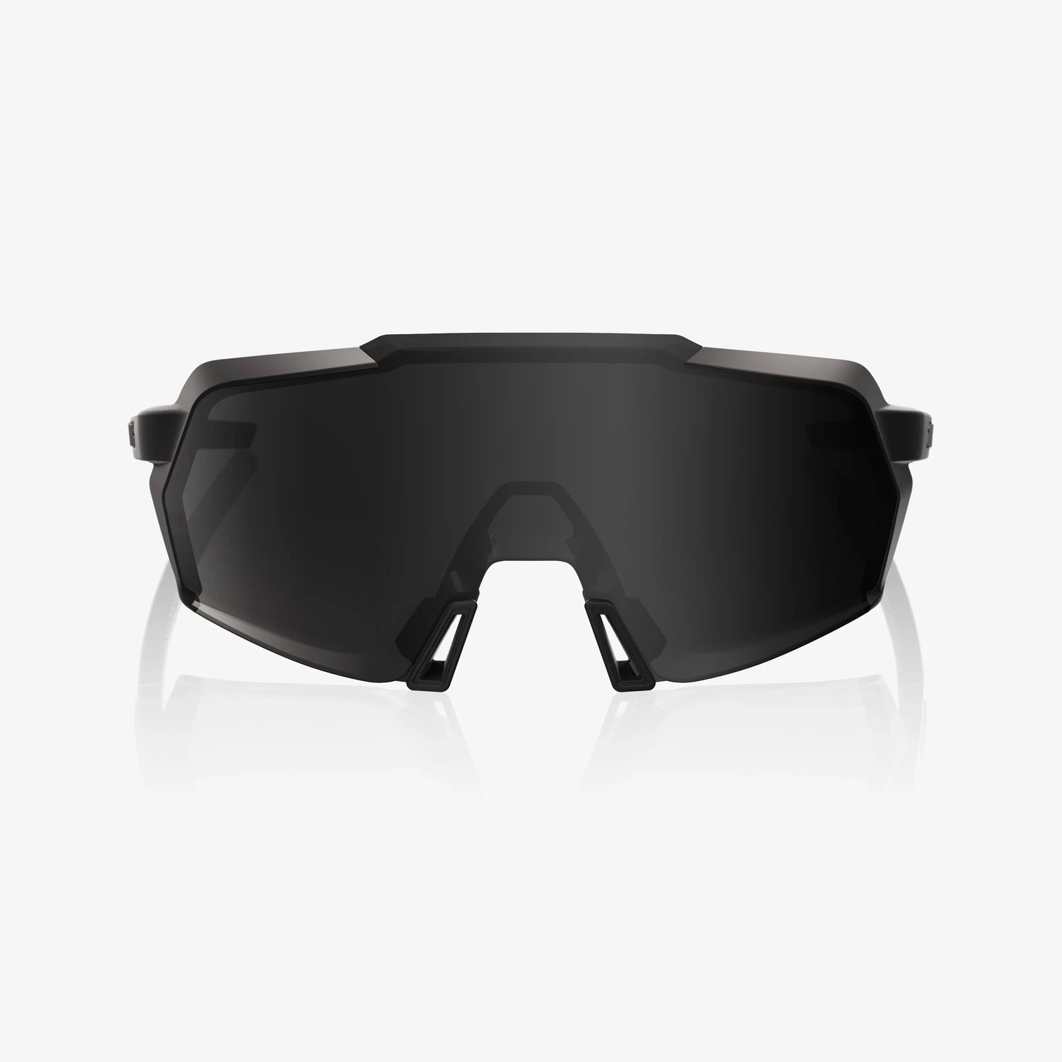 100% Korbin matte and gloss black sunglasses with black mirror lens for cycling and outdoor performance