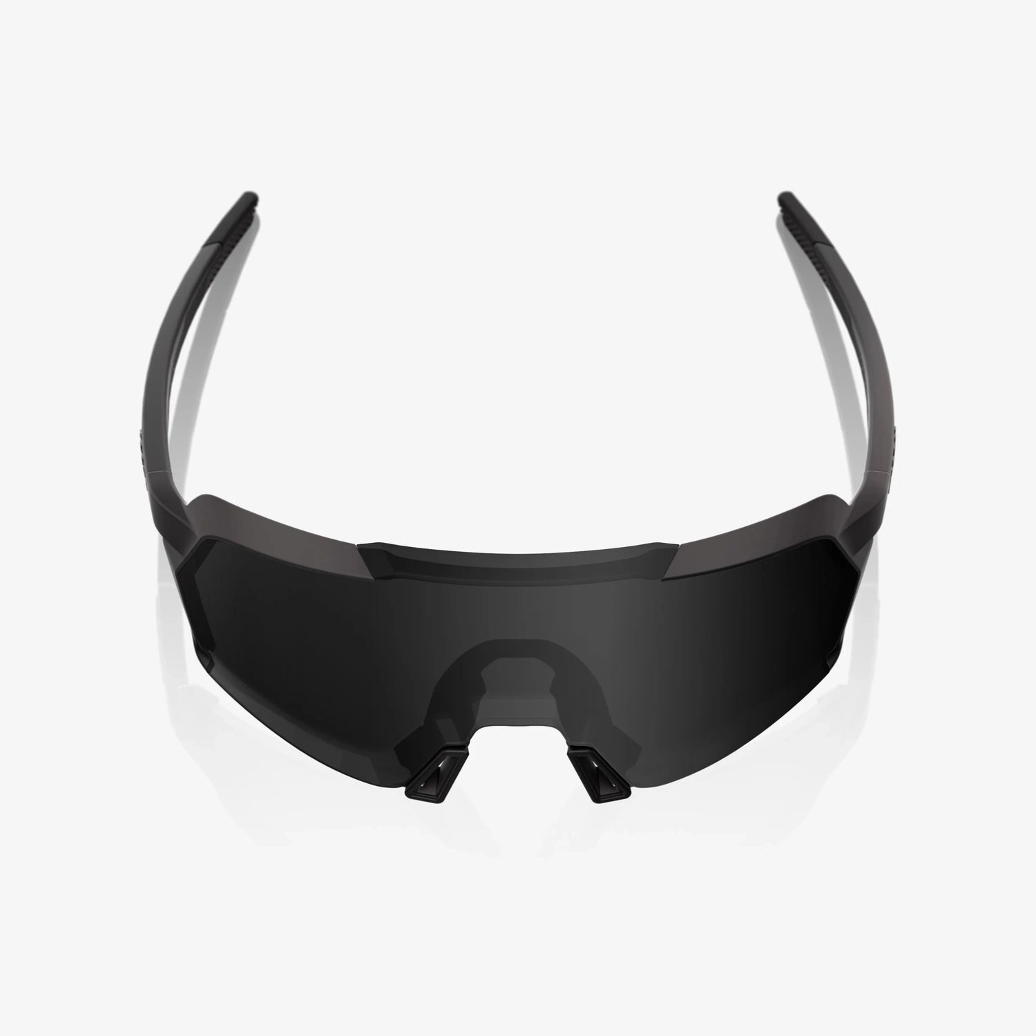 100% Korbin matte and gloss black sunglasses with black mirror lens for cycling and outdoor performance